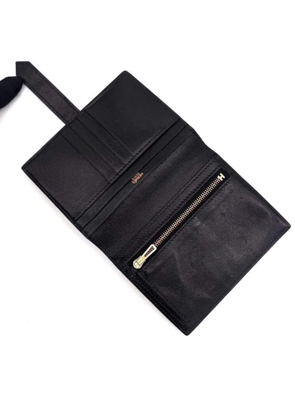 Hermes Bearn Compact Bifold Wallet Black Box Calf